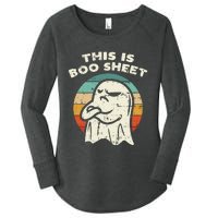 This Is Boo Sheet Ghost Retro Halloween Costume Women's Perfect Tri Tunic Long Sleeve Shirt