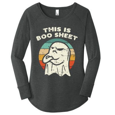 This Is Boo Sheet Ghost Retro Halloween Costume Women's Perfect Tri Tunic Long Sleeve Shirt