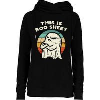 This Is Boo Sheet Ghost Retro Halloween Costume Womens Funnel Neck Pullover Hood