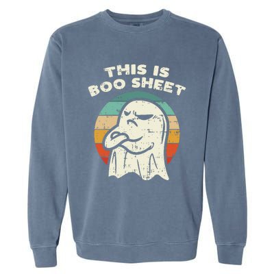 This Is Boo Sheet Ghost Retro Halloween Costume Garment-Dyed Sweatshirt