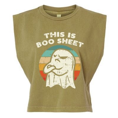 This Is Boo Sheet Ghost Retro Halloween Costume Garment-Dyed Women's Muscle Tee