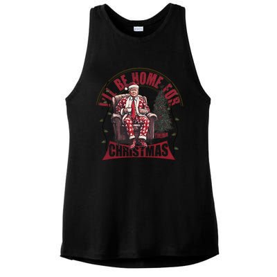 Trump ILl Be Home For Christmas Humorous Trump Christmas Ladies PosiCharge Tri-Blend Wicking Tank