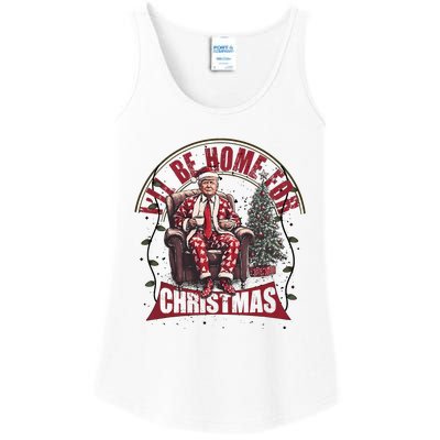 Trump ILl Be Home For Christmas Humorous Trump Christmas Ladies Essential Tank