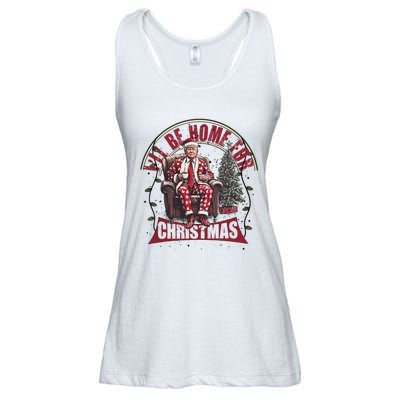 Trump ILl Be Home For Christmas Humorous Trump Christmas Ladies Essential Flowy Tank