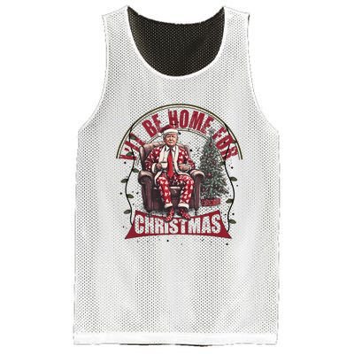 Trump ILl Be Home For Christmas Humorous Trump Christmas Mesh Reversible Basketball Jersey Tank