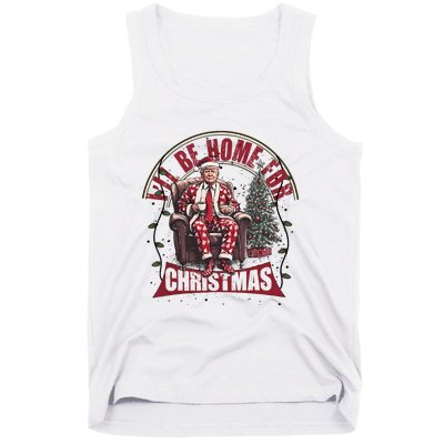 Trump ILl Be Home For Christmas Humorous Trump Christmas Tank Top