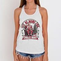 Trump ILl Be Home For Christmas Humorous Trump Christmas Women's Knotted Racerback Tank