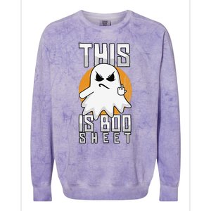 This Is Boo Sheet Trick Or Treat Funny Halloween Colorblast Crewneck Sweatshirt