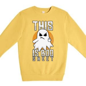 This Is Boo Sheet Trick Or Treat Funny Halloween Premium Crewneck Sweatshirt