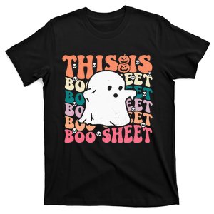 This Is Boo Sheet Ghost skull Pumpkin Halloween retro T-Shirt