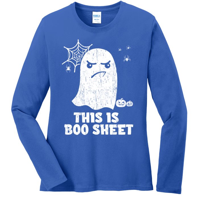 This Is Boo Sheet Ghost Retro Halloween Costume Gift Ladies Long Sleeve Shirt