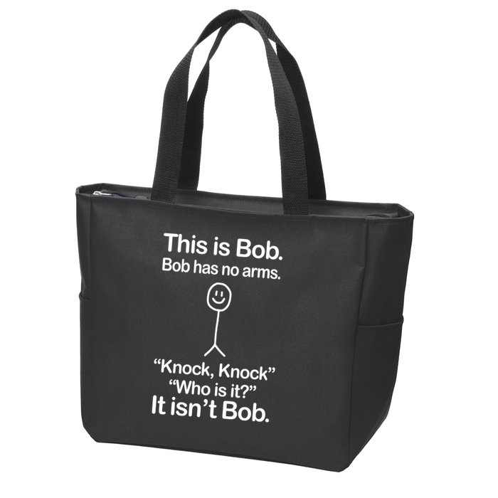 This Is Bob Knock Knock Funny Zip Tote Bag