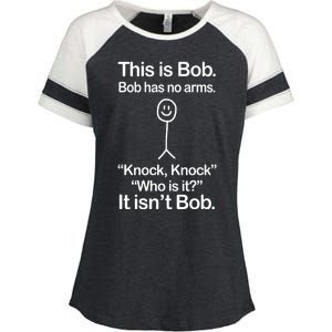 This Is Bob Knock Knock Funny Enza Ladies Jersey Colorblock Tee