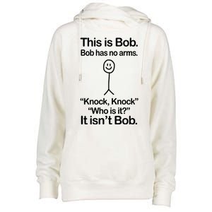 This Is Bob Knock Knock Funny Womens Funnel Neck Pullover Hood