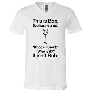 This Is Bob Knock Knock Funny V-Neck T-Shirt