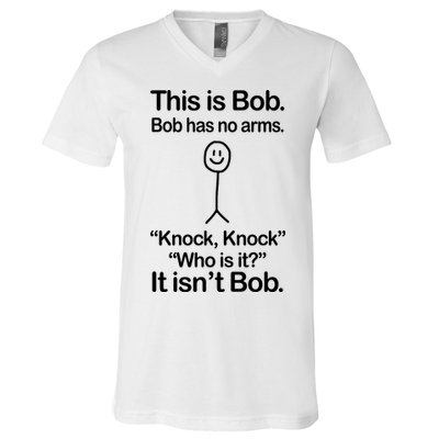 This Is Bob Knock Knock Funny V-Neck T-Shirt