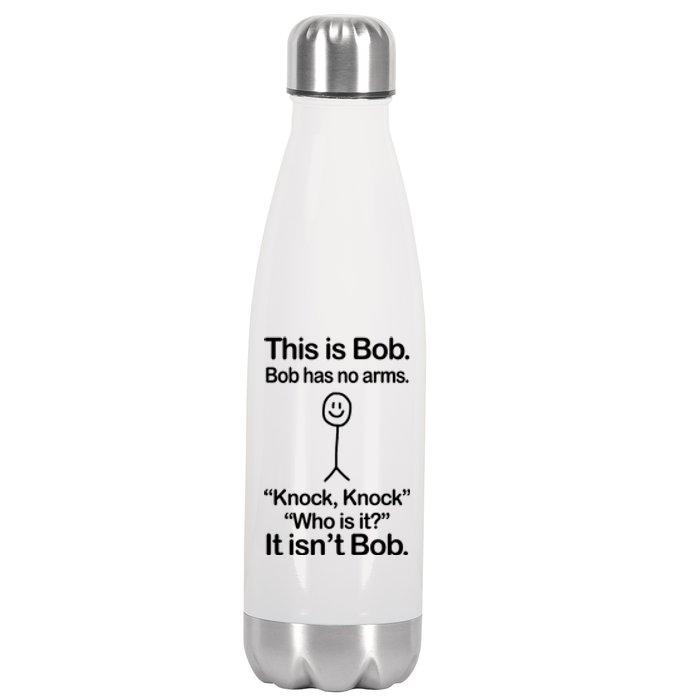 This Is Bob Knock Knock Funny Stainless Steel Insulated Water Bottle