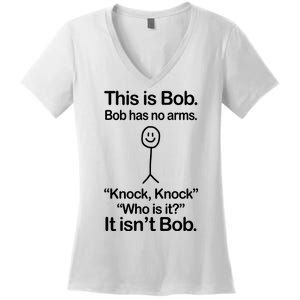 This Is Bob Knock Knock Funny Women's V-Neck T-Shirt