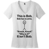 This Is Bob Knock Knock Funny Women's V-Neck T-Shirt