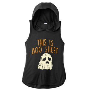 This Is Boo Sheet Sad Ghost Funny Pun Halloween Meaningful Gift Ladies PosiCharge Tri-Blend Wicking Draft Hoodie Tank