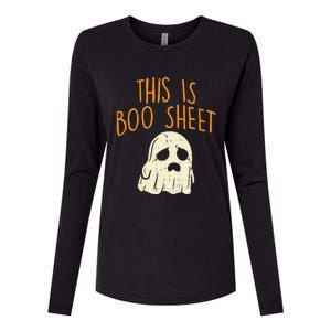 This Is Boo Sheet Sad Ghost Funny Pun Halloween Meaningful Gift Womens Cotton Relaxed Long Sleeve T-Shirt