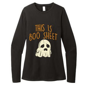 This Is Boo Sheet Sad Ghost Funny Pun Halloween Meaningful Gift Womens CVC Long Sleeve Shirt