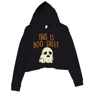 This Is Boo Sheet Sad Ghost Funny Pun Halloween Meaningful Gift Crop Fleece Hoodie