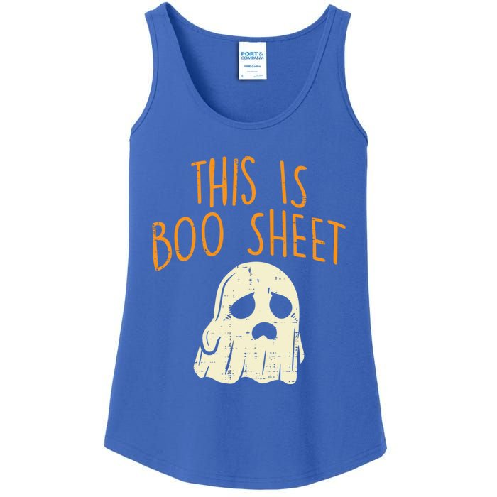 This Is Boo Sheet Sad Ghost Funny Pun Halloween Meaningful Gift Ladies Essential Tank