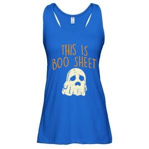 This Is Boo Sheet Sad Ghost Funny Pun Halloween Meaningful Gift Ladies Essential Flowy Tank