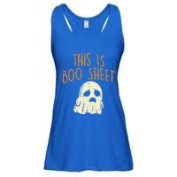 This Is Boo Sheet Sad Ghost Funny Pun Halloween Meaningful Gift Ladies Essential Flowy Tank