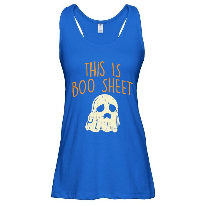 This Is Boo Sheet Sad Ghost Funny Pun Halloween Meaningful Gift Ladies Essential Flowy Tank