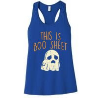 This Is Boo Sheet Sad Ghost Funny Pun Halloween Meaningful Gift Women's Racerback Tank