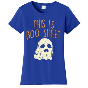 This Is Boo Sheet Sad Ghost Funny Pun Halloween Meaningful Gift Women's T-Shirt