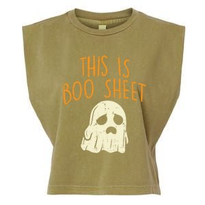 This Is Boo Sheet Sad Ghost Funny Pun Halloween Meaningful Gift Garment-Dyed Women's Muscle Tee