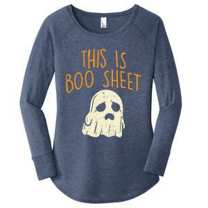 This Is Boo Sheet Sad Ghost Funny Pun Halloween Meaningful Gift Women's Perfect Tri Tunic Long Sleeve Shirt