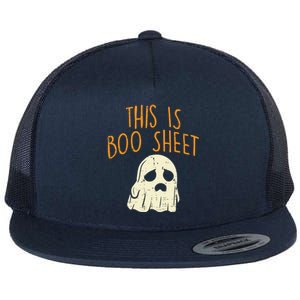 This Is Boo Sheet Sad Ghost Funny Pun Halloween Meaningful Gift Flat Bill Trucker Hat