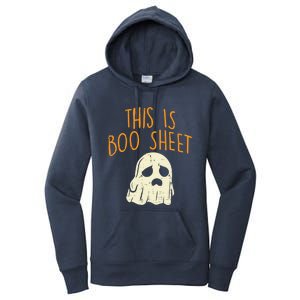 This Is Boo Sheet Sad Ghost Funny Pun Halloween Meaningful Gift Women's Pullover Hoodie