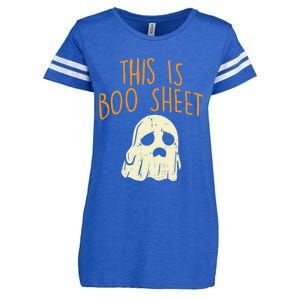 This Is Boo Sheet Sad Ghost Funny Pun Halloween Meaningful Gift Enza Ladies Jersey Football T-Shirt