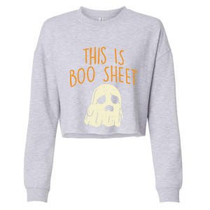 This Is Boo Sheet Sad Ghost Funny Pun Halloween Meaningful Gift Cropped Pullover Crew