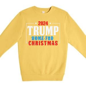 Trump I’Ll Be Home For Christmas Lights Xmas Pajamas Family Premium Crewneck Sweatshirt