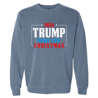 Trump I’Ll Be Home For Christmas Lights Xmas Pajamas Family Garment-Dyed Sweatshirt