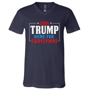 Trump I’Ll Be Home For Christmas Lights Xmas Pajamas Family V-Neck T-Shirt