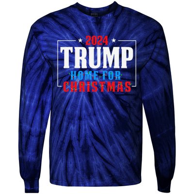 Trump I’Ll Be Home For Christmas Lights Xmas Pajamas Family Tie-Dye Long Sleeve Shirt