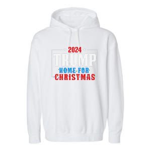 Trump I’Ll Be Home For Christmas Lights Xmas Pajamas Family Garment-Dyed Fleece Hoodie