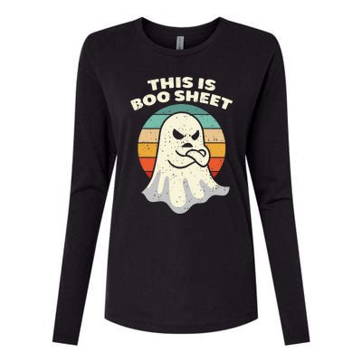 This Is Boo Sheet Ghost Retro Halloween Costume Womens Cotton Relaxed Long Sleeve T-Shirt