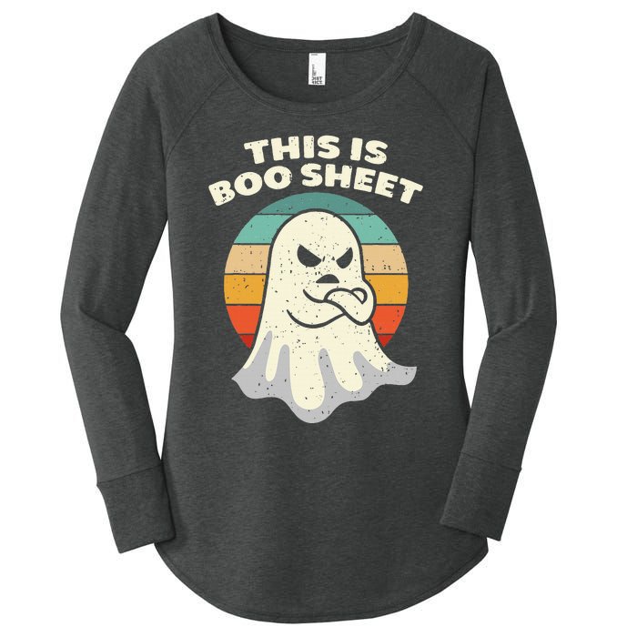 This Is Boo Sheet Ghost Retro Halloween Costume Women's Perfect Tri Tunic Long Sleeve Shirt