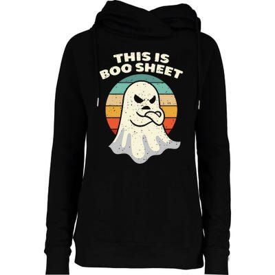 This Is Boo Sheet Ghost Retro Halloween Costume Womens Funnel Neck Pullover Hood