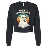 This Is Boo Sheet Ghost Retro Halloween Costume Cropped Pullover Crew