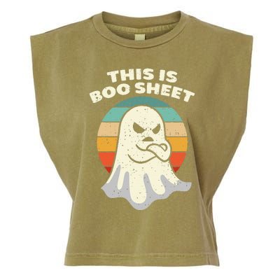 This Is Boo Sheet Ghost Retro Halloween Costume Garment-Dyed Women's Muscle Tee