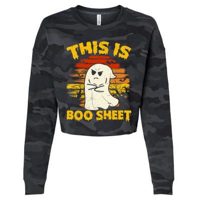 This Is Boo Sheet Cool Funny Halloween Design For Cropped Pullover Crew